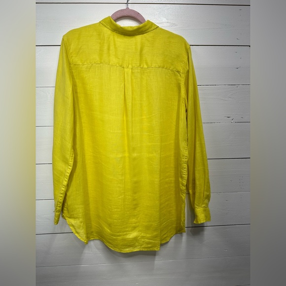 Boden • Large (12)• 100% Linen Blouse • Bright Yellow • Excellent - Picture 6 of 10